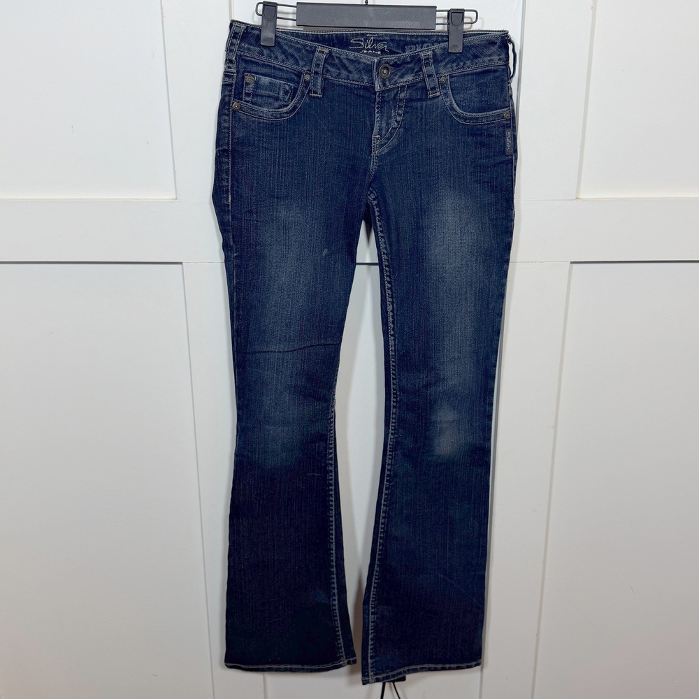 Silver Jeans Pioneer Bootcut Jeans Womens 27x33 Dark Wash Denim Western 2593